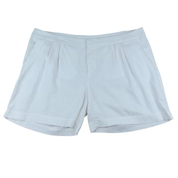 OLD NAVY Women's White Linen Viscose Pleated Shorts 24 - Picture 1 of 6